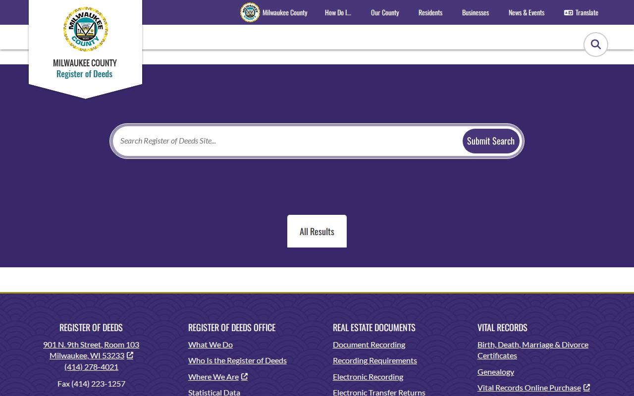 Greenfield previous residents Milwaukee County deed search