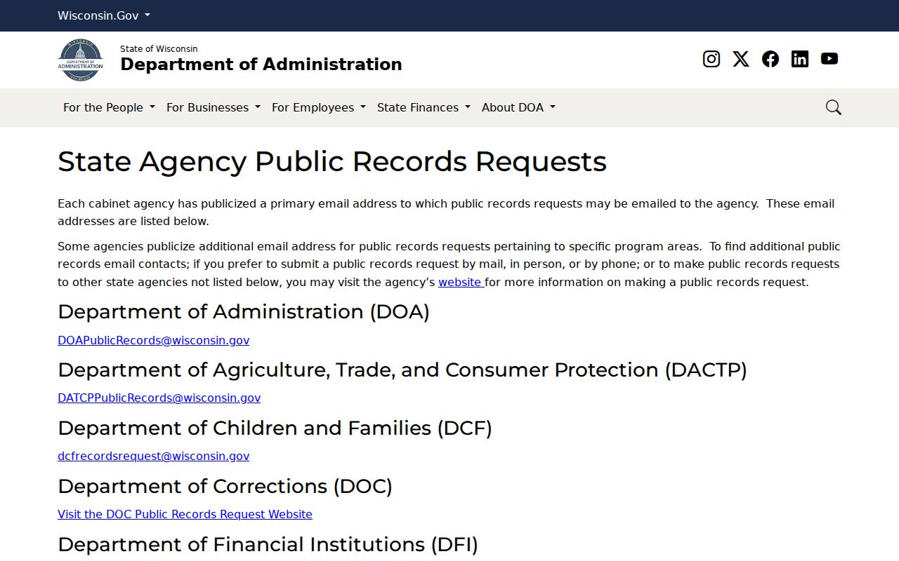 Greenfield residents directory Wisconsin records request guidance