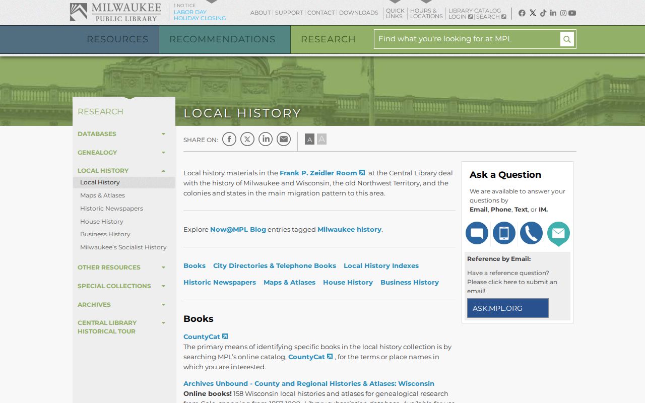 Greenfield city directory resources at Milwaukee Public Library